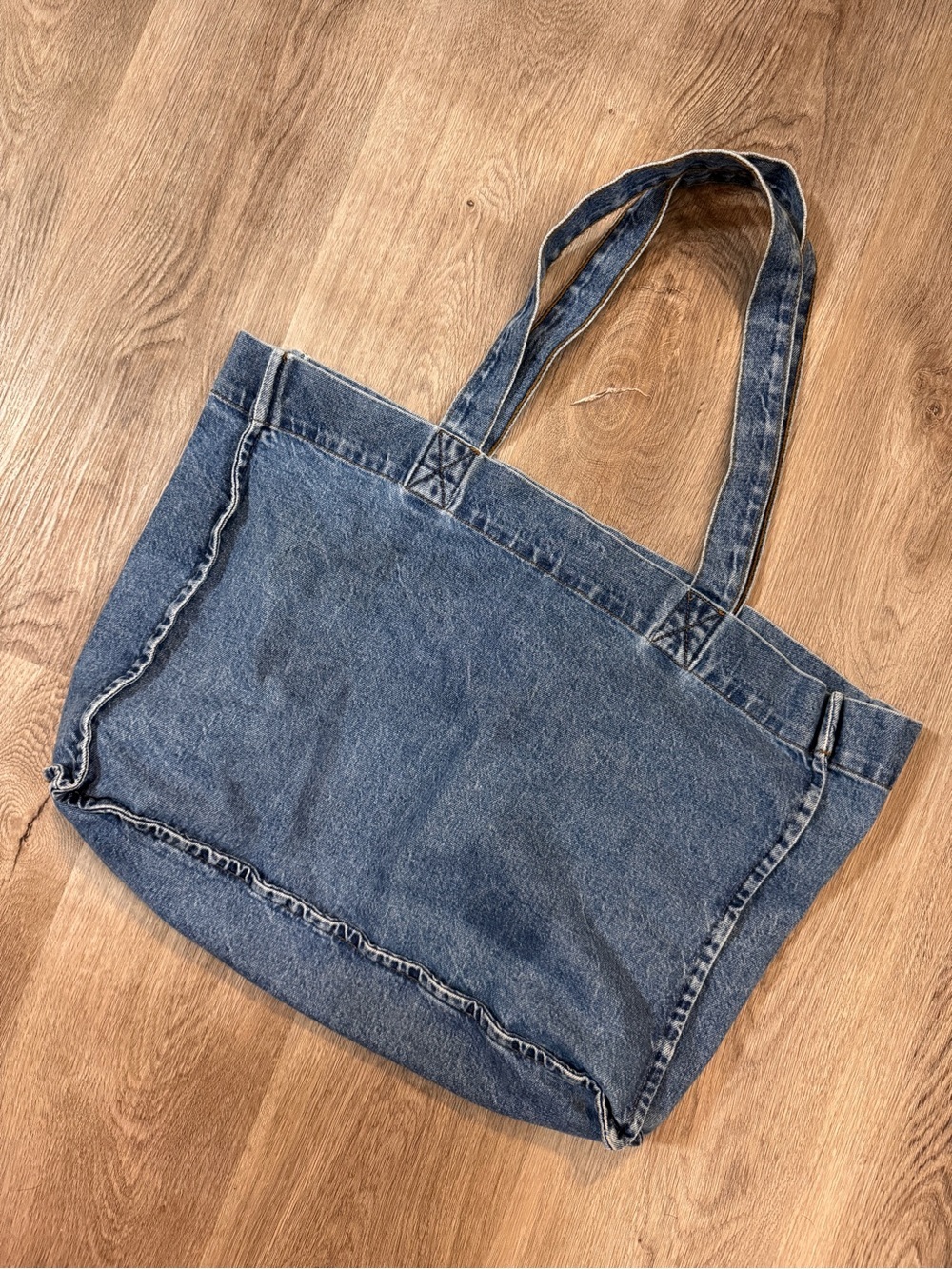 Good American Denim Tote Bag Purse Blue Jean Satchel